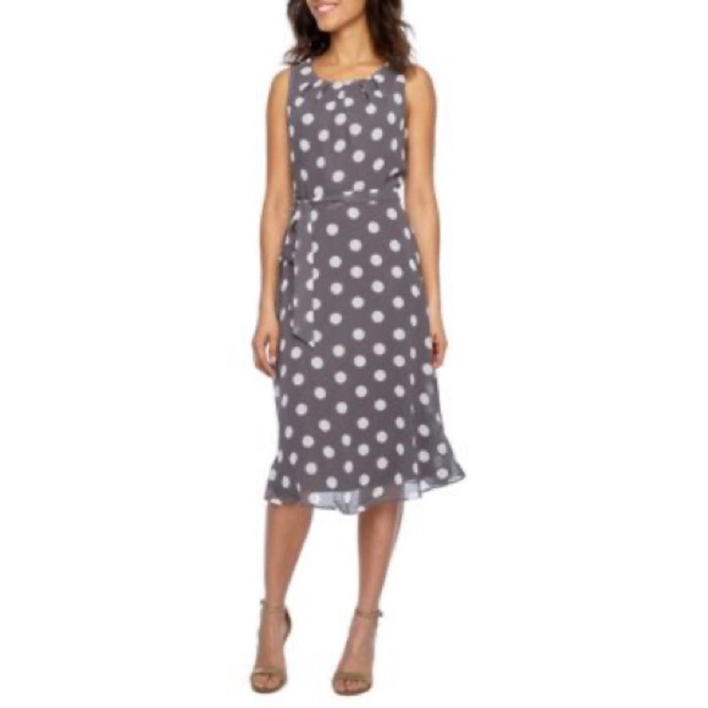 R&K Gray Polka-Dot Dress